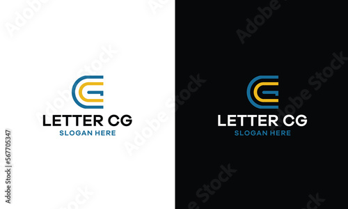 alphabet letter icon logo CG