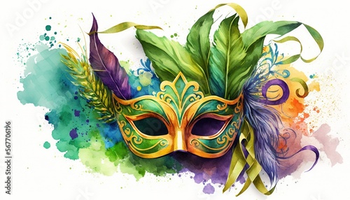 Mardi gras colors background wallpaper in yellow,violet,green colors generatie ai photo