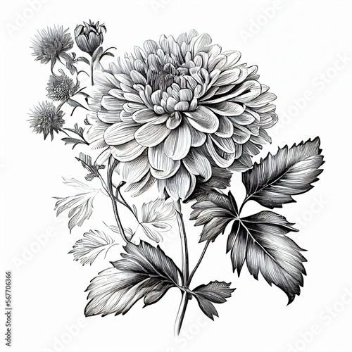 black and white flowers