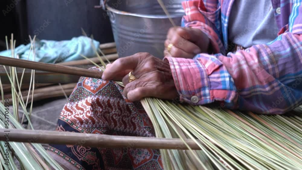 woman's hand wicker work