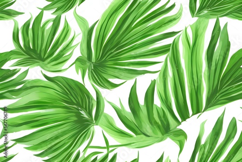 fresh green palm leaf pattern background