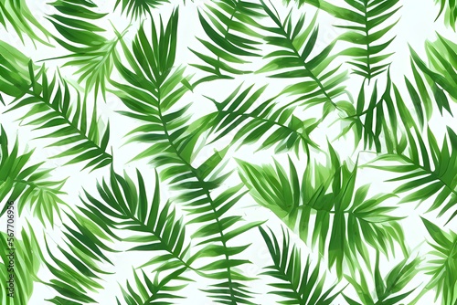 fresh green palm leaf pattern background © yiam