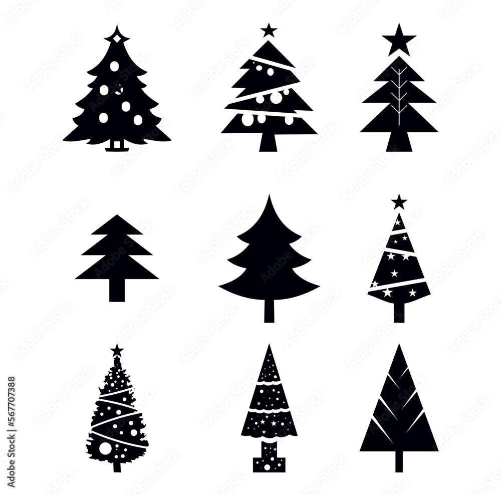 Obraz premium set of christmas trees