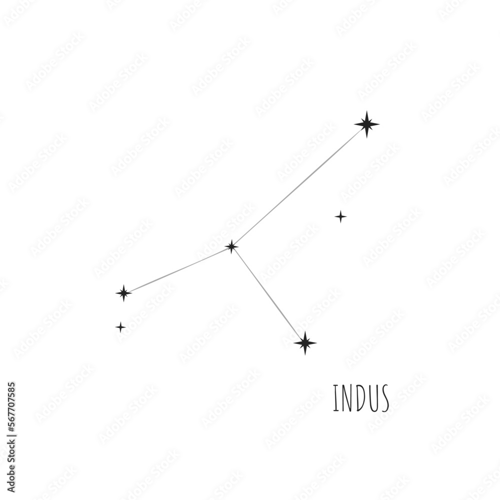 custom made wallpaper toronto digitalSimple constellation scheme Indus, Big Dipper. Doodle, sketch, drawn style, set of linear icons of all 88 constellations. Isolated on white background