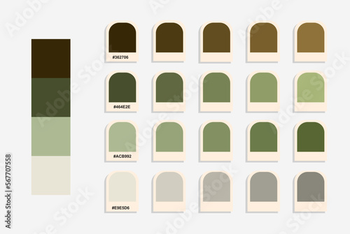 Dark green light gray color palette, nature colors catalog, colour matching, compatible color codes