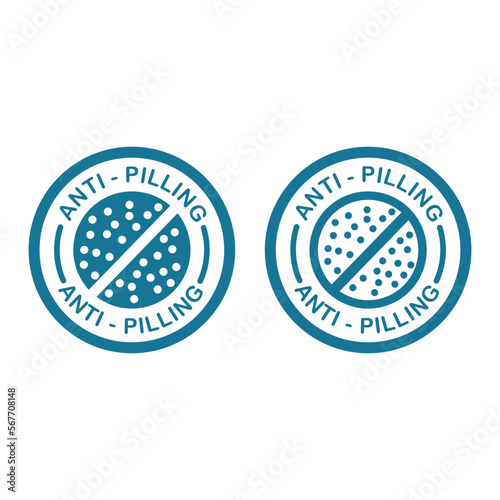 Anti-pilling logo vector badge. Suitable for product label and information