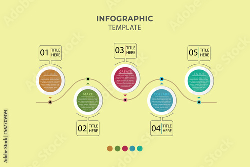 Vector infographic  5step photo