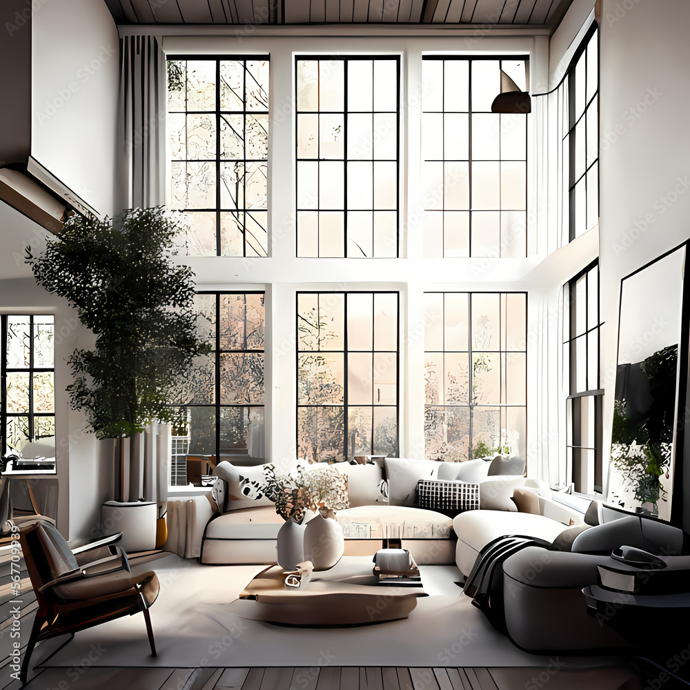 Generative AI - modern living room Generative AI - modern living room