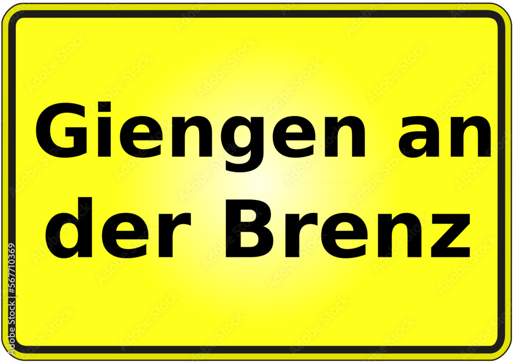 Fototapeta premium Stadteingangsschild Deutschland Stadt Giengen an der Brenz