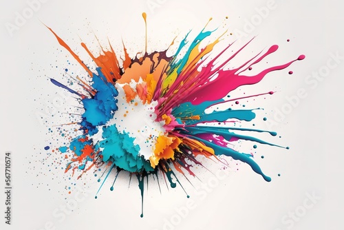 Colorful Paint Splash Generative ai