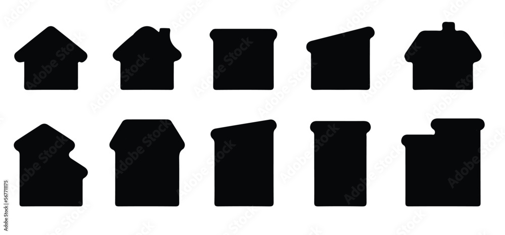 house home icon set red roof house illustration material house home icon set red roof house illustration material