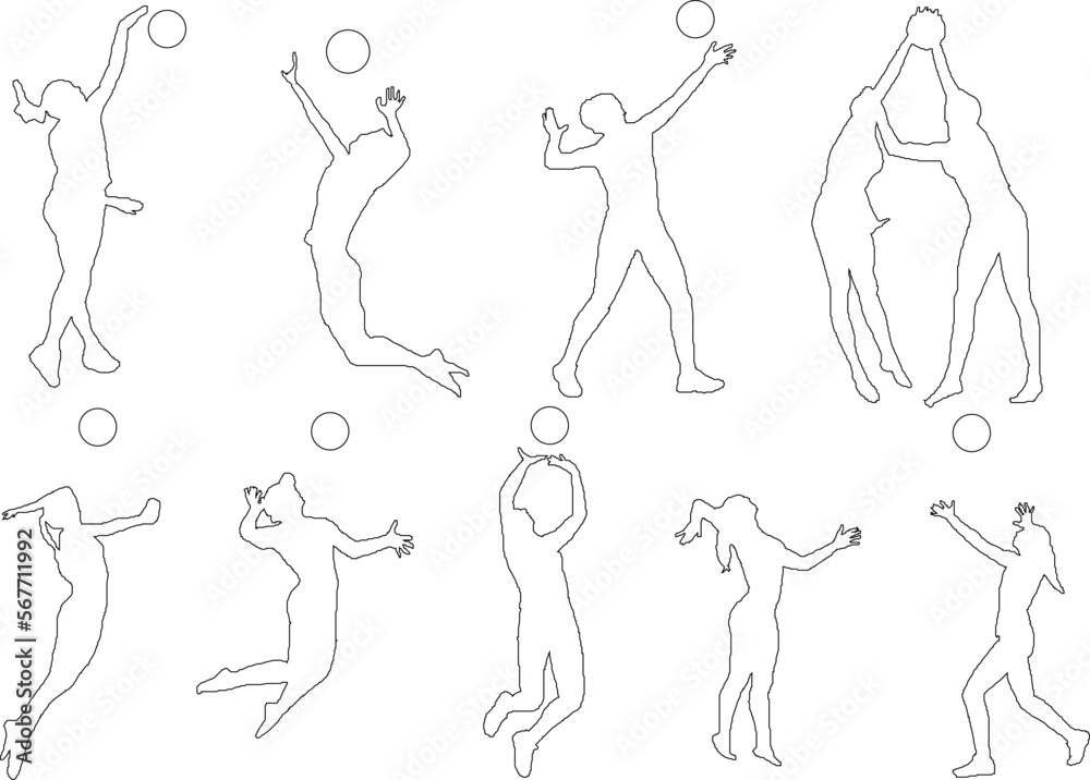 Vector illustration sketch of a professional volleyball player
