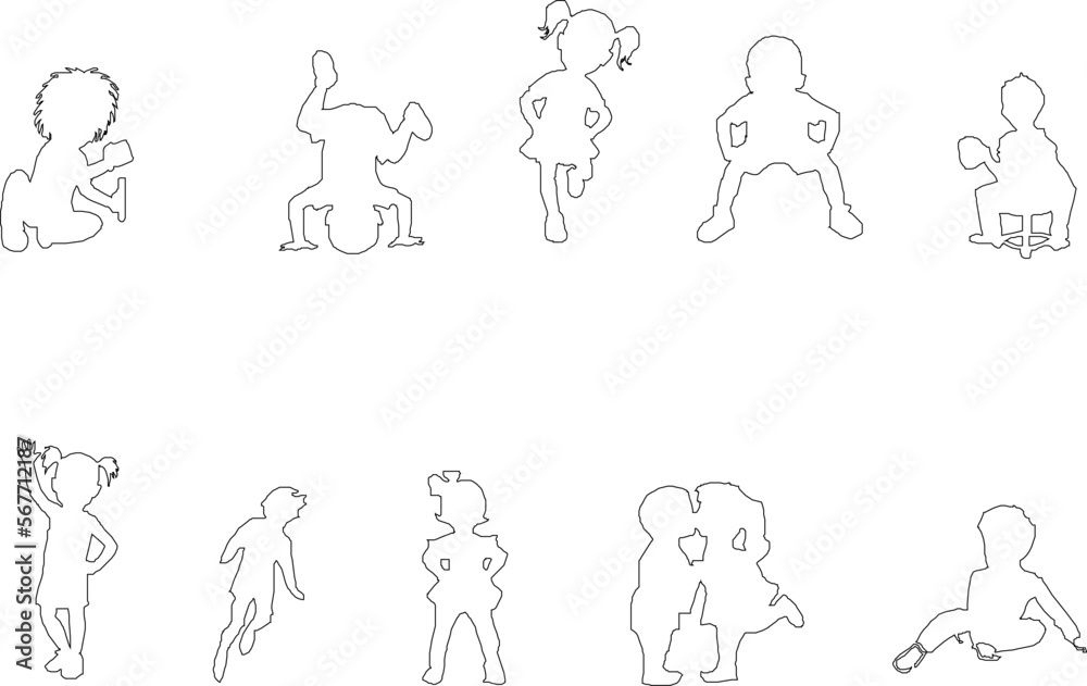 Vector sketch of a silhouette of a little boy playing Vector sketch of a silhouette of a little boy playing