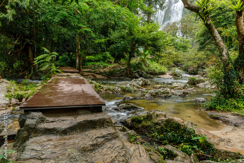 The bridge is within Khlong Lan Waterfall National Park, Khlong Lan District, Kamphaeng Phet Province, Thailand. photo