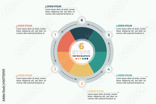 Infographic circle 6 step