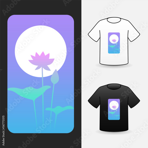 lotus and sun minimal gradient color art