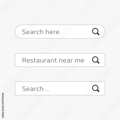 set of search field ui vector illustration