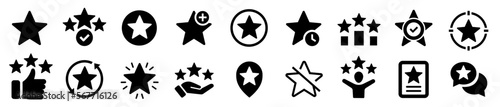 Favorite star icon. Loyalty star icon. Bonus points. Rating symbol. Reward rating mark icons. Web mark as favorite star icon.Evaluation mark. Product rating. Vector illustration