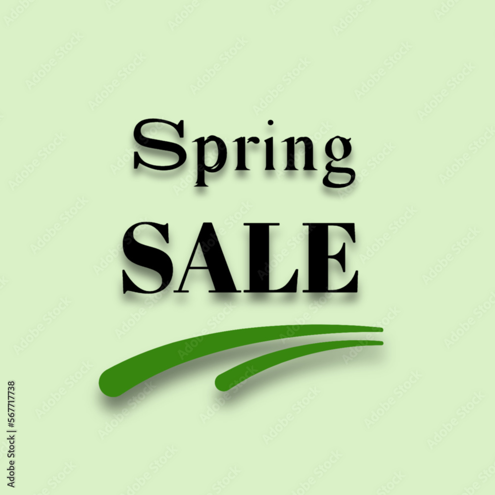 Naklejka premium Banner with text spring sale. Store design 