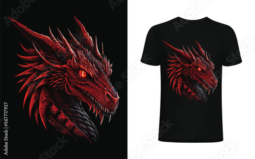 King dragon original vector illustration for t shirt design, poster,  logo etc.