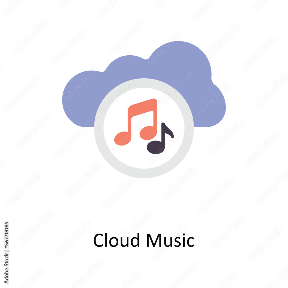 Cloud Music vector Flat Icons. Simple stock illustration stock illustration Cloud Music vector Flat Icons. Simple stock illustration stock illustration