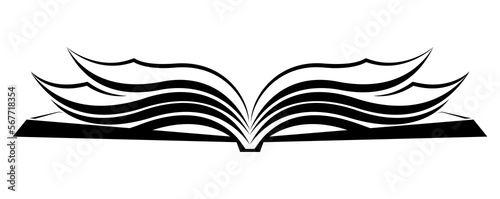 Bookstore logo design.  Open book
