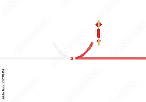 お祝いに使える水引　5本結切り　熨斗付き紅白