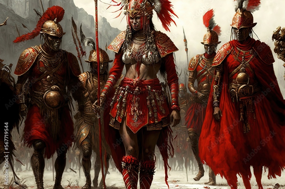 Fantasy tribal warrior. Illustration. Concept art. Fantasy scenery ...
