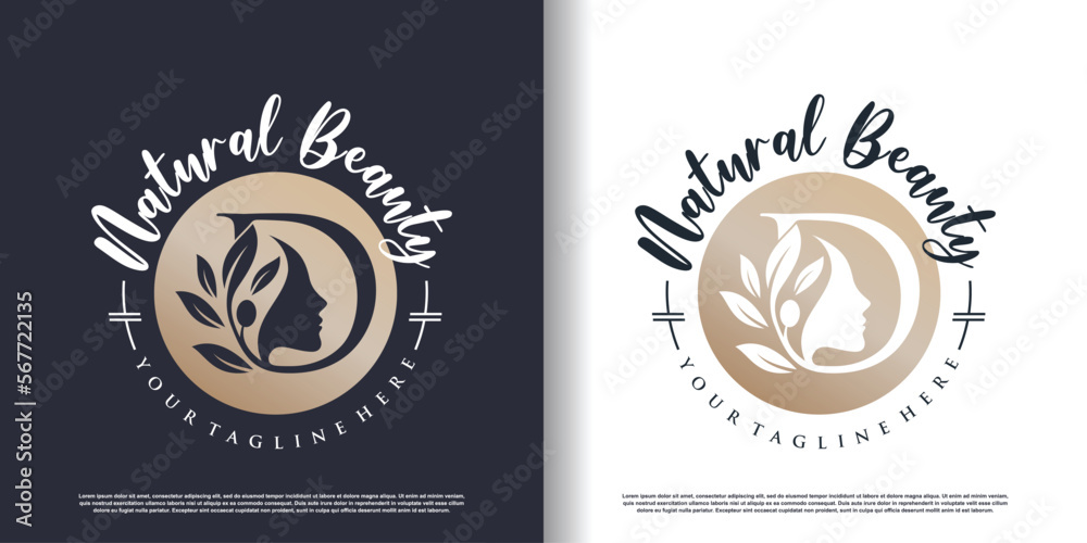 letter logo d with nature beauty concept design premium vector letter logo d with nature beauty concept design premium vector