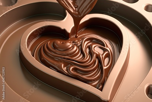Pouring Chocolate into a He...