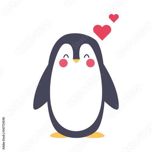 Süßer Pinguin winkt photo