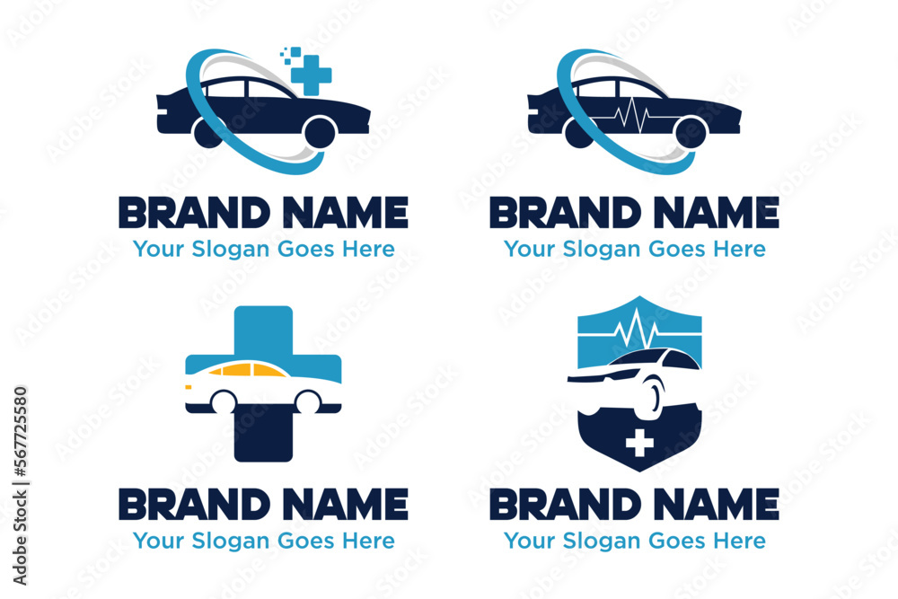 Car health pulse logo illustration logo design Car health pulse logo illustration logo design