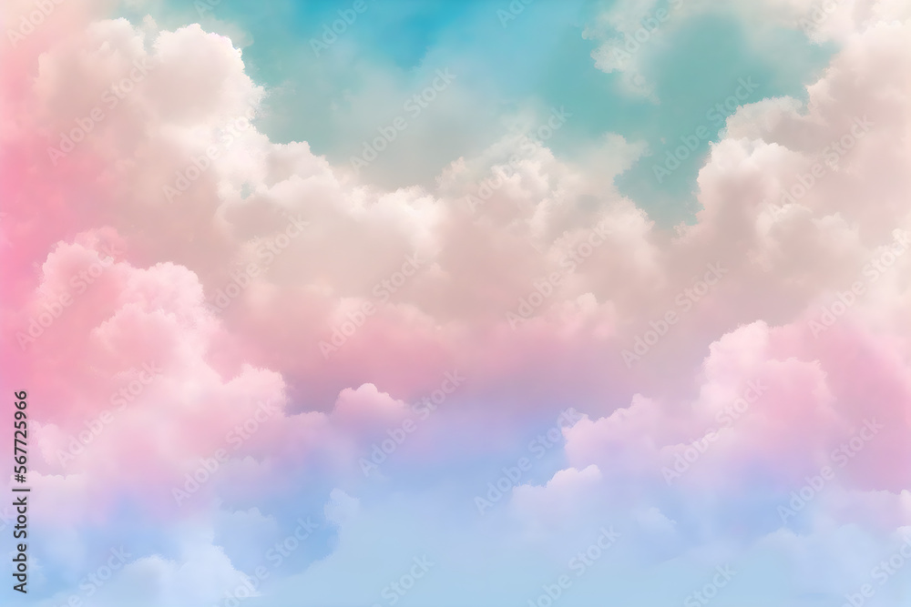 3d display cloudy and dreamy in pastel background, 
beautiful, realistic, Generative Ai.  