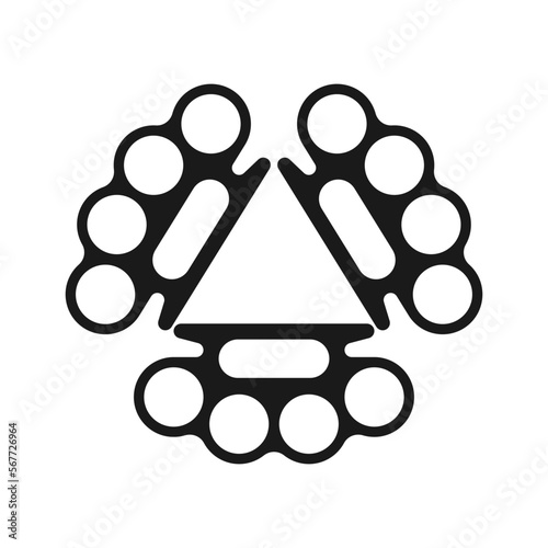 triple triangle brass knuckles logo vector