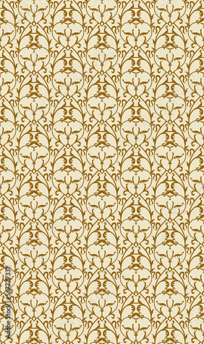 Wthnichand draws a Seamless pattern with gold flowers.