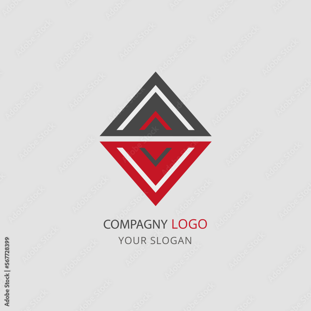 Logo moderne triangle rouge et gris Logo moderne triangle rouge et gris