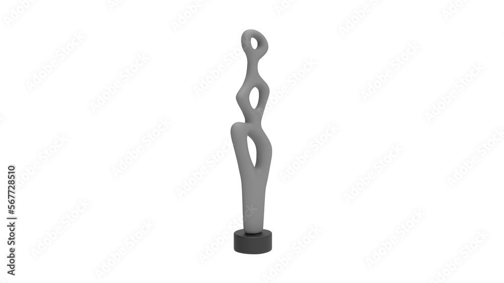 Decorative Sculpture angle view without shadow 3d render Decorative Sculpture angle view without shadow 3d render