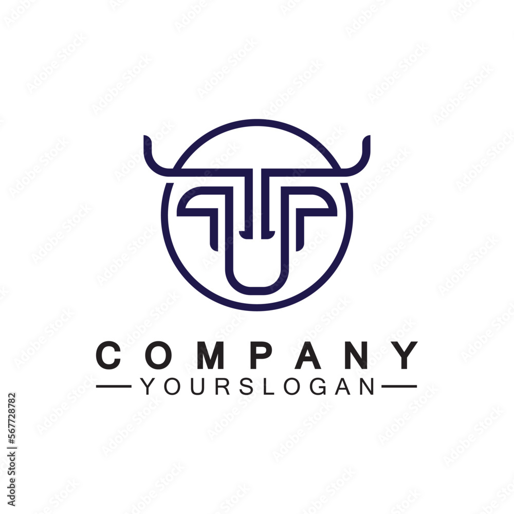 Bull monoline logo design vector template Bull monoline logo design vector template