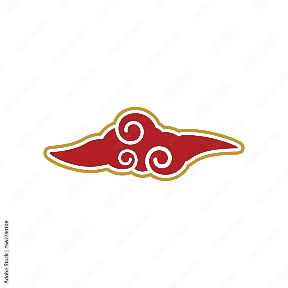 Cloud in Chinese style. Abstract isolated on white background. Vector illustration Cloud in Chinese style. Abstract isolated on white background. Vector illustration