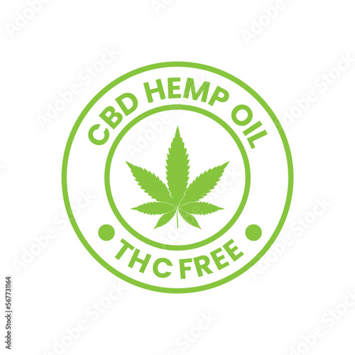 THC Free Stamp Icon, cbd hemp oil label design template elements