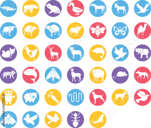 Animal icons pack, Birds Pack, Animal icons pack, pet icons set, mammal vector icons, zoo animal set