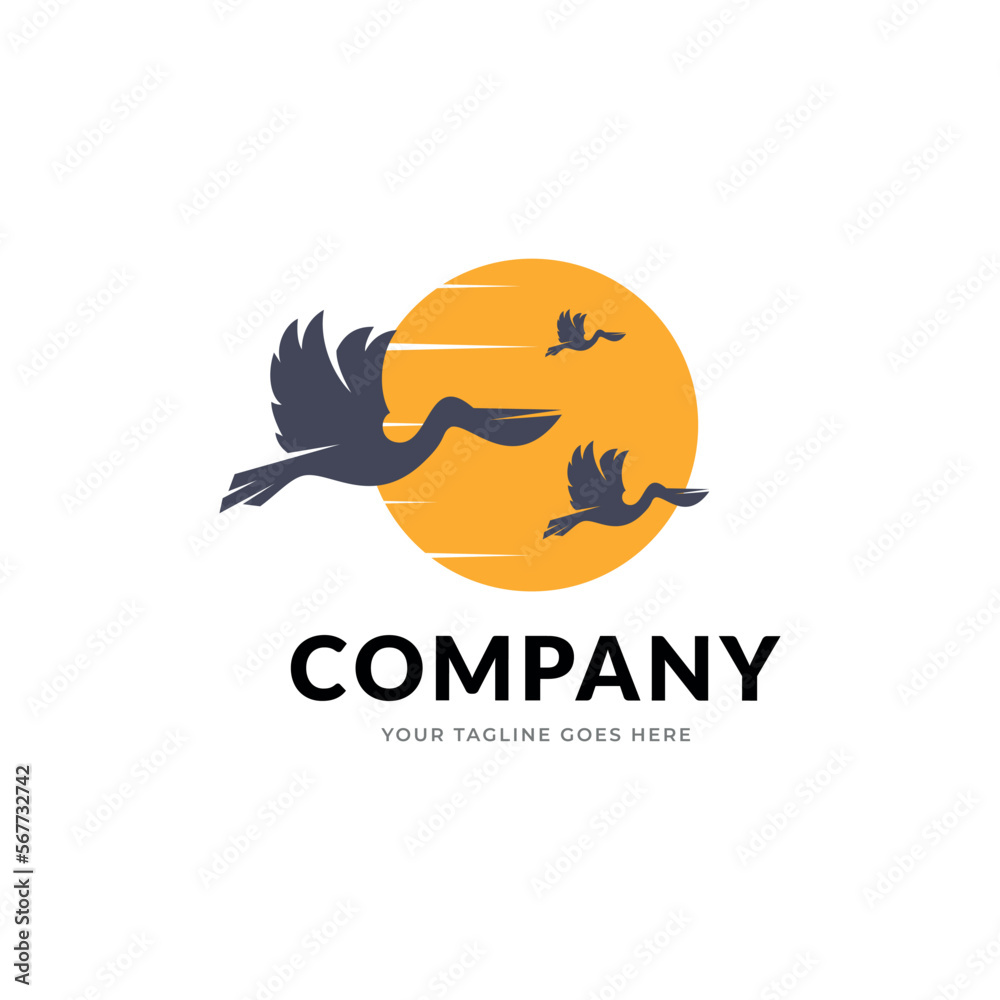 Pelican Bird Logo Design Template Inspiration - Vector Pelican Bird Logo Design Template Inspiration - Vector