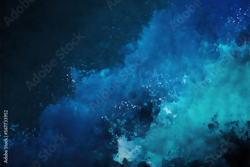 Abstract watercolor paint background dark blue color grunge  texture for background, banner hd ultra definition