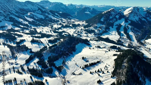 Snow covered mountains near Oberjoch, Allgaeu, Bavaria, Germany photo