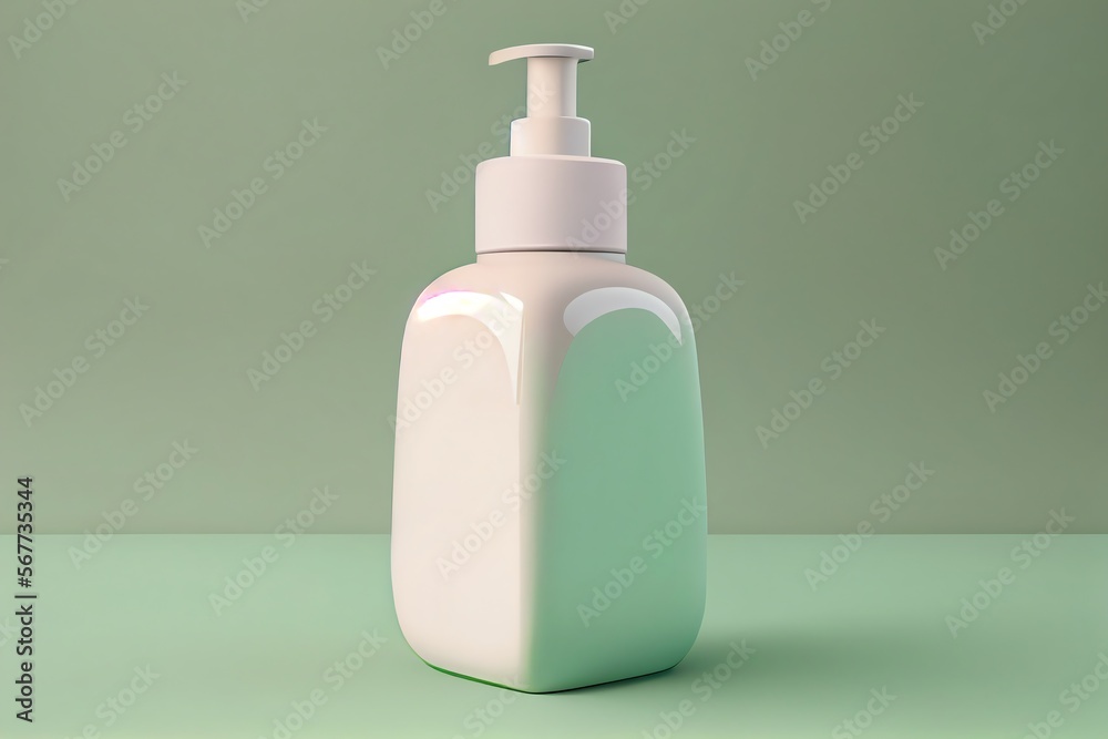 A 3d render illustration of a blank cosmetic pump bottle mockup template. Generative AI A 3d render illustration of a blank cosmetic pump bottle mockup template. Generative AI