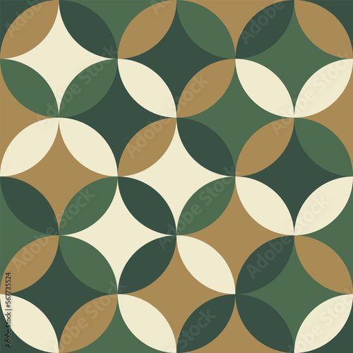 Circular abstract background design in minimalistic style. Vector seamless pattern with vintage colors. ready to use for textile, cloth, wrap and other.