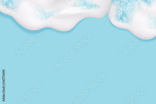 Bath foam background. Shampoo bubbles texture.Sparkling shampoo and bath lather vector illustration.