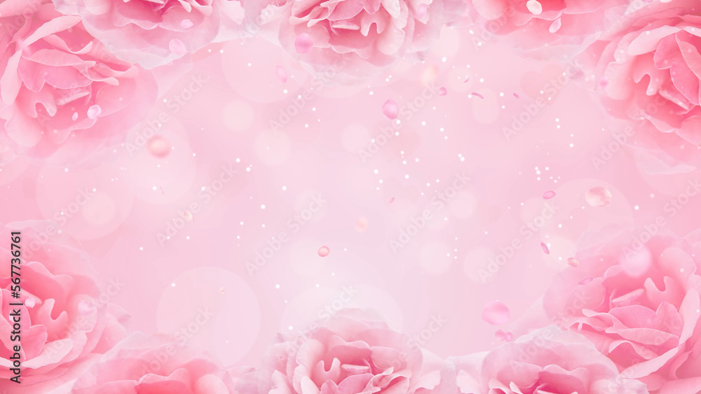 background with roses and pearls	
