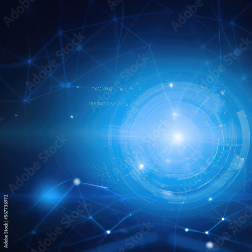 Futuristic technology concept geometric shapes, connect lines and dots background. Cyber security, digital data network and big data concept. © HAKKI ARSLAN