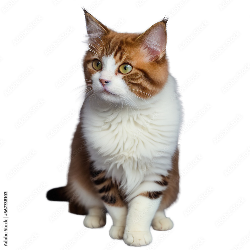 Brown and White Shade Cat in Sitting Position